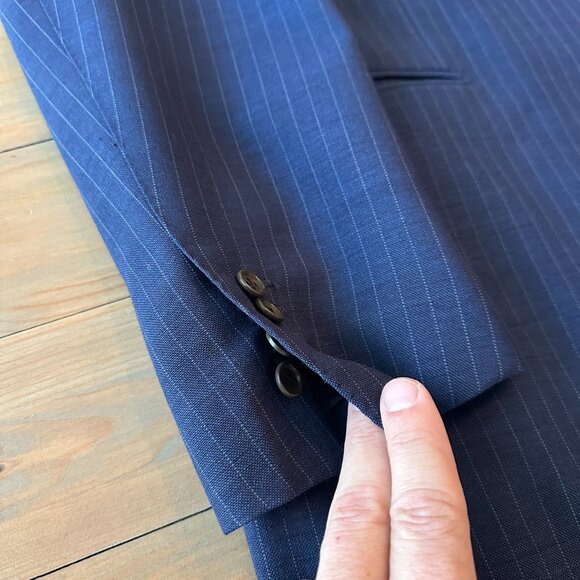 Sartoria Partenopea Navy Pinstripe Summer Suit 48R - Picture 7 of 14